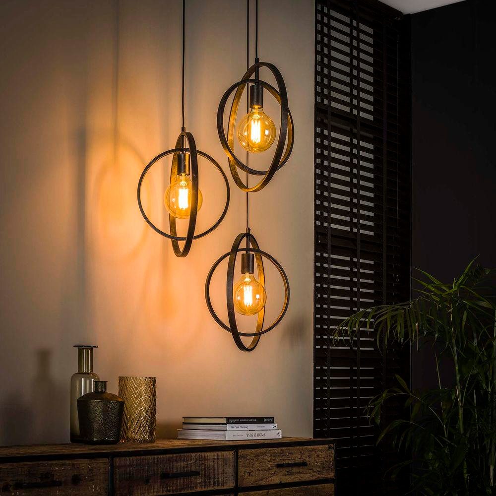 famlights Pendelleuchte famlights, Pendelleuchte Henrik in Grau E27 3-flammig