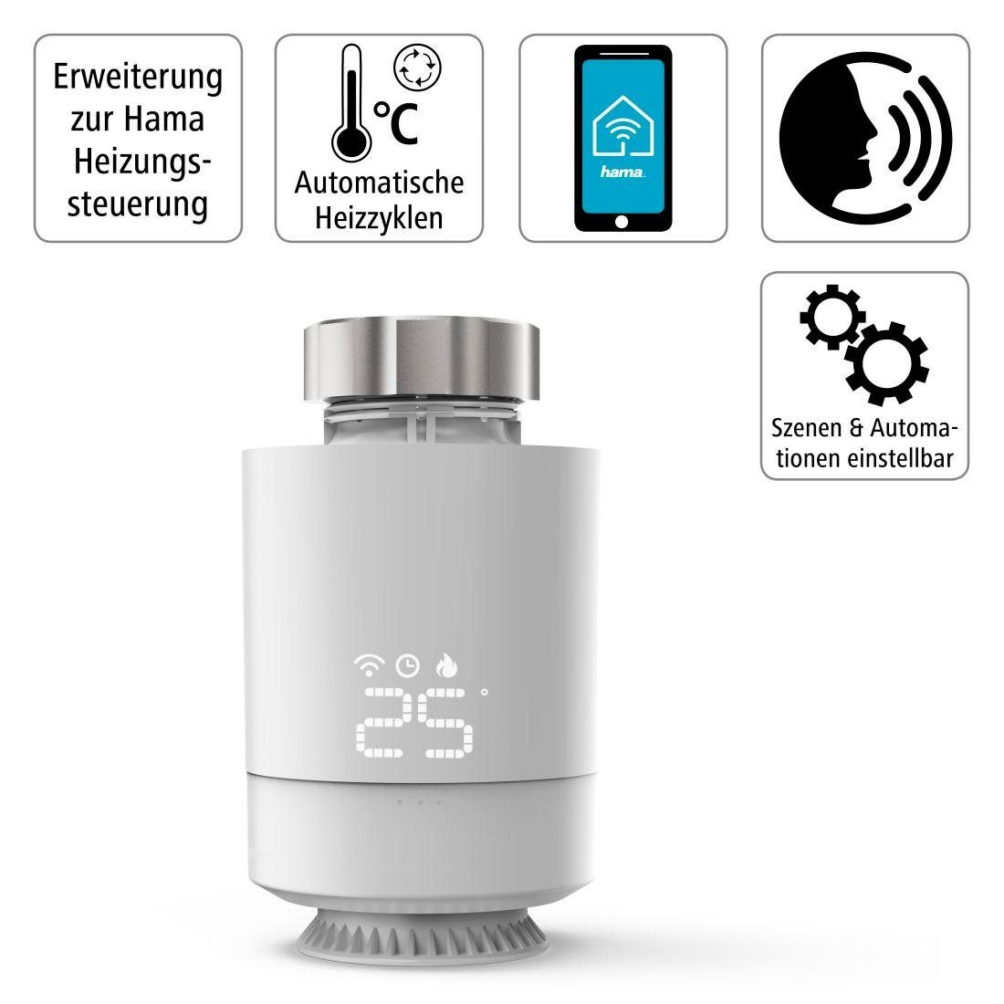 Hama Smart Heating Thermostat for WiFi Heating Control, with Smart Home Station Adapter, Radiator Thermostat