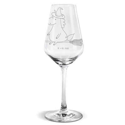 Mr. & Mrs. Panda Weißweinglas Einhorn Hexe - Transparent - Geschenk, Weinglas, Weißwein Glas, Frau, Premium Glas, Alltagstauglich & robust