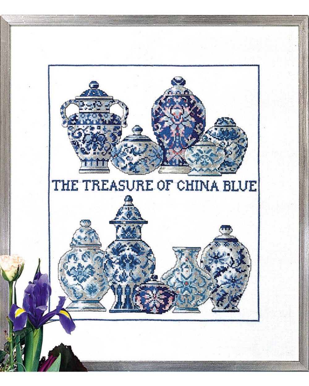 Permin Kreativset Permin telkruissteekpakket "De schat van China Blauw", 41x47cm, (embroidery kit by Marussia)
