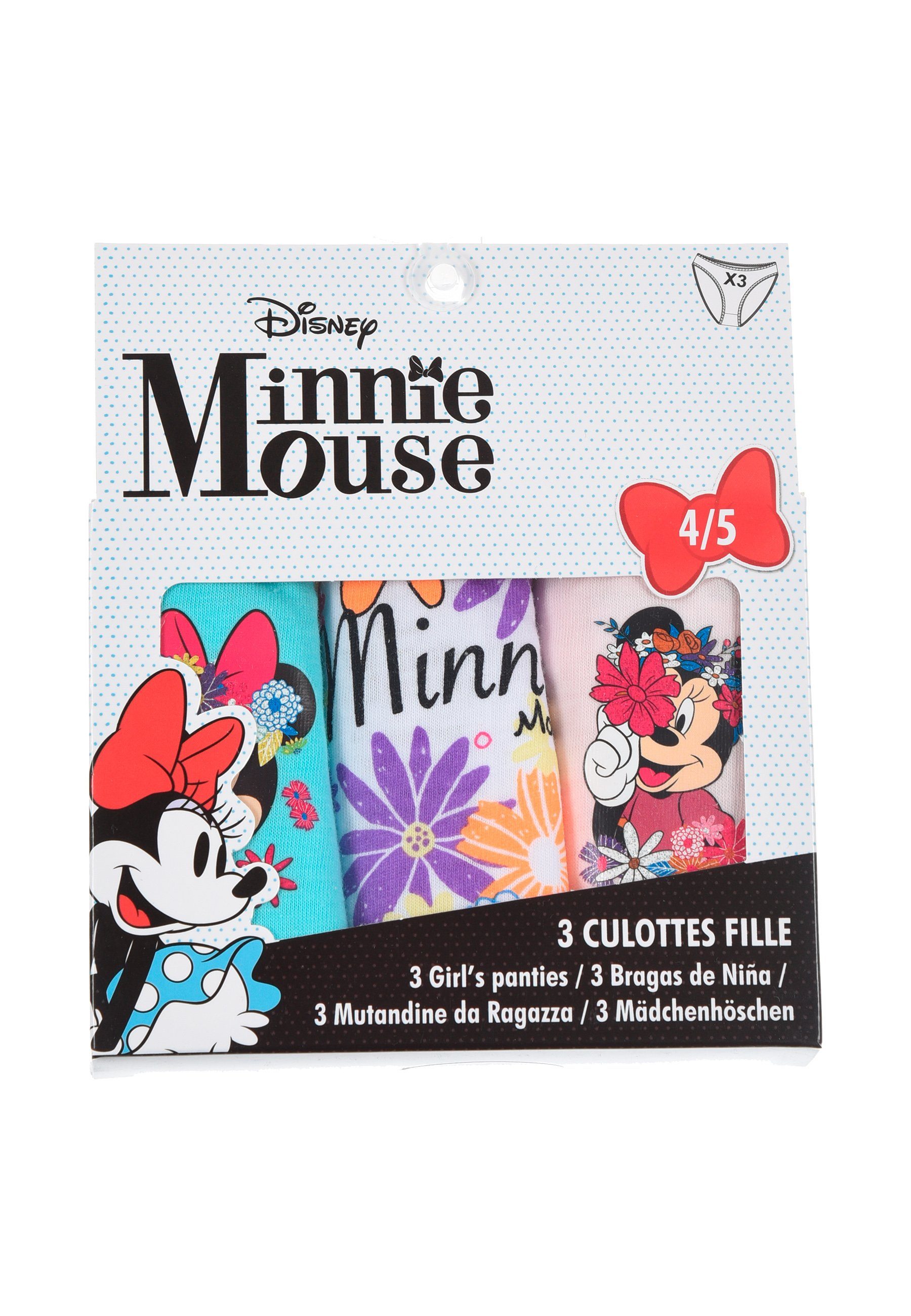 Minnie Maus Unterhosen Slip Disney Mini Kinder Mädchen Mouse (3-St) Schlüpfer Pack 3er