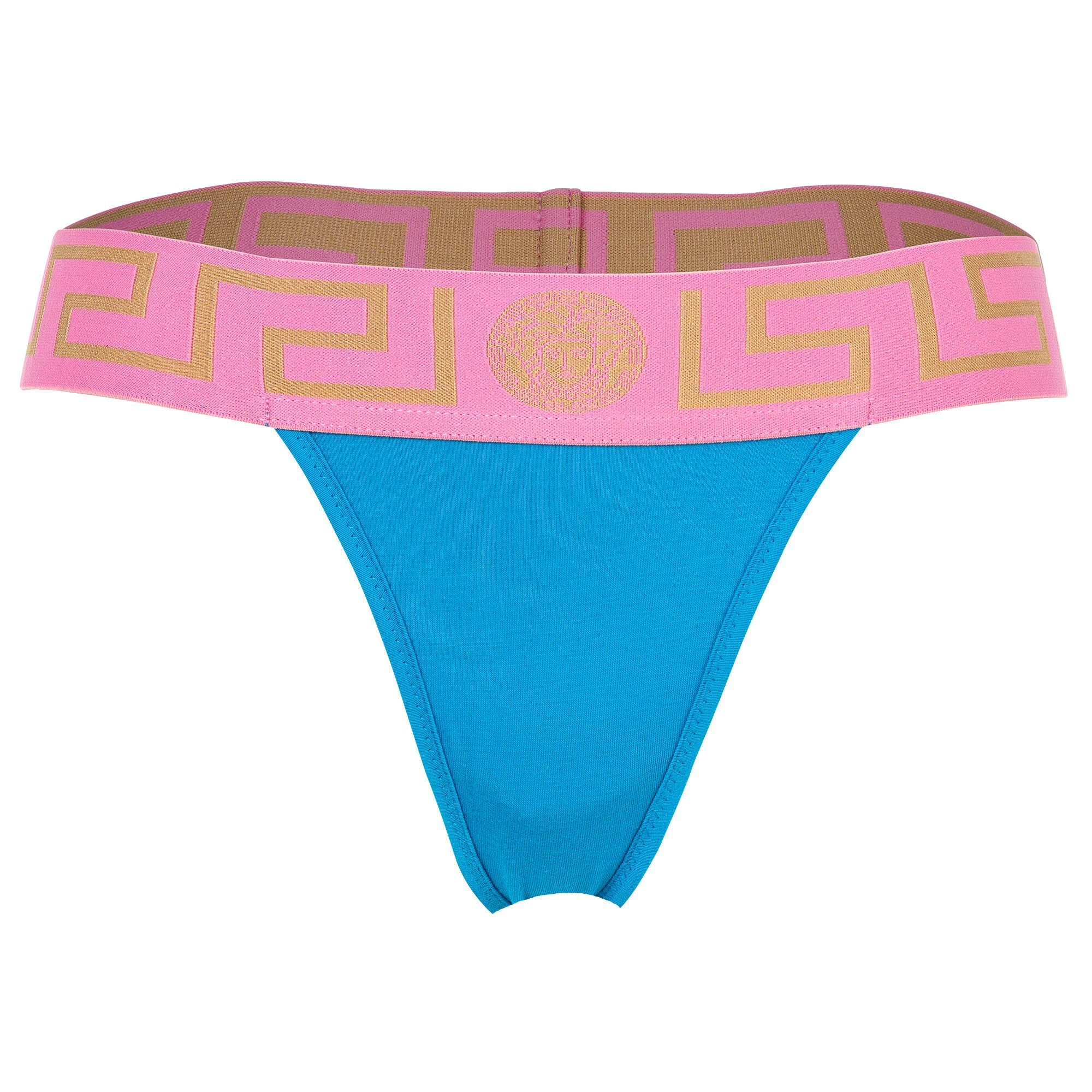 Versace String Damen String - TOPEKA, Unterwäsche, Tanga Blau/Rosa