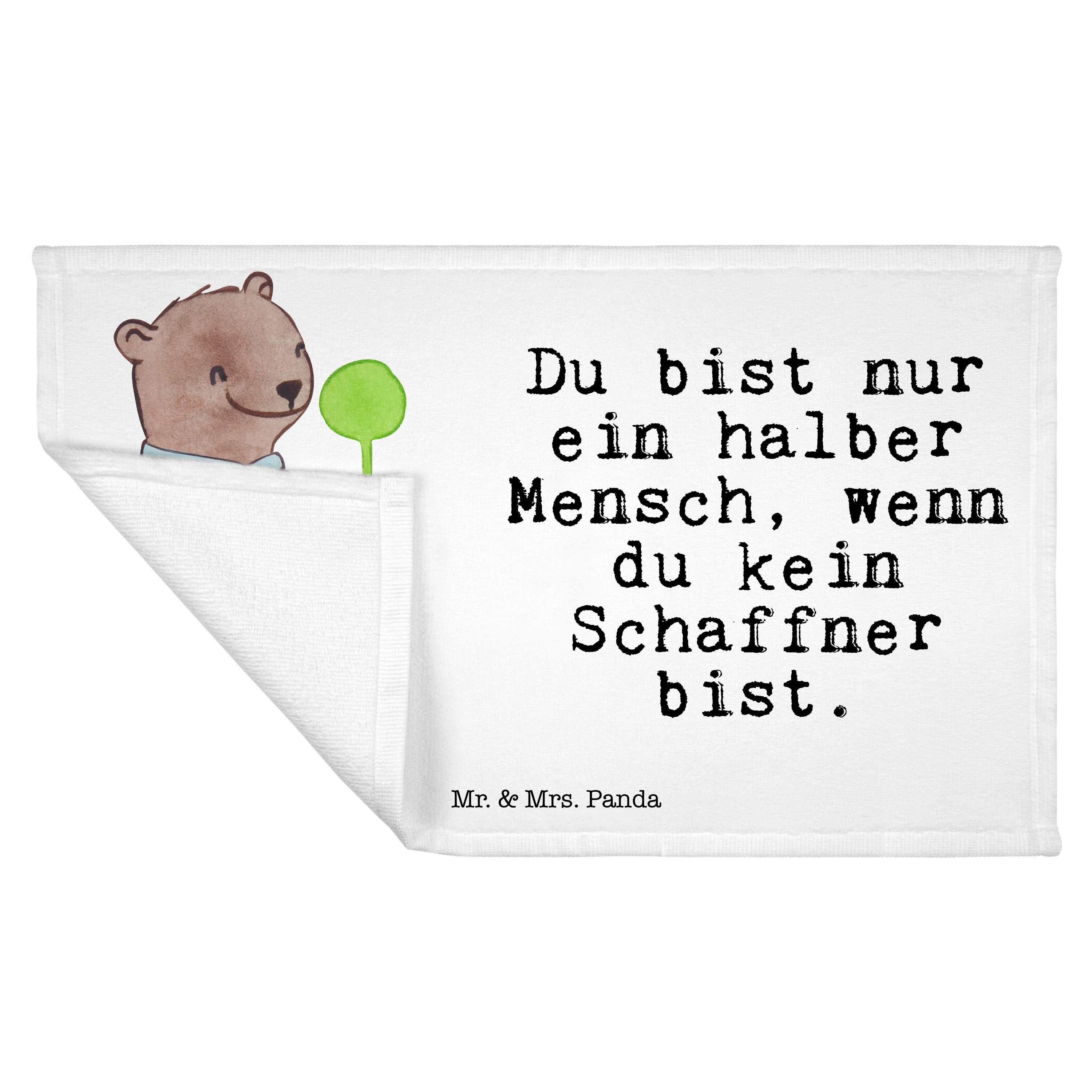 Weiß Geschenk, Panda Handtuch Firma, mit & (1-St) Herz Handtuc, Kinder Frottier, Schaffner - Mr. - Mrs.
