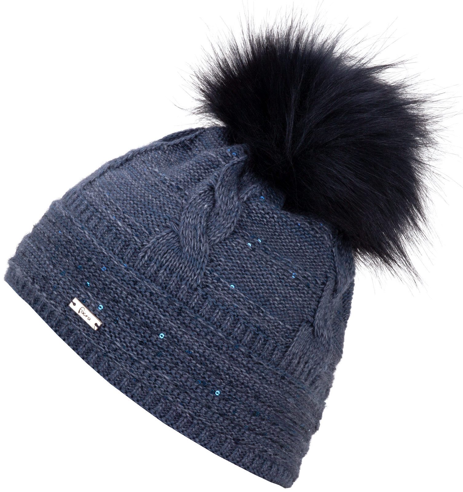 Faera Bommelmütze Wintermütze Damen Herren Mütze Beanie Haube gefüttert Bommelmütze