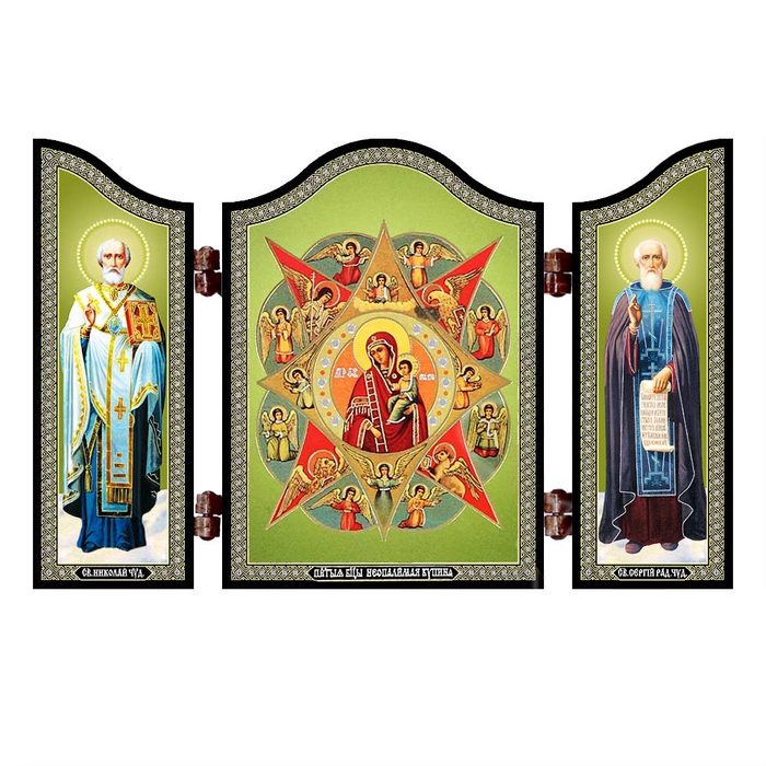 NKlaus Holzbild 1444 Gm Vom Unverbrennbaren Dornbusch Christliche Triptychon
