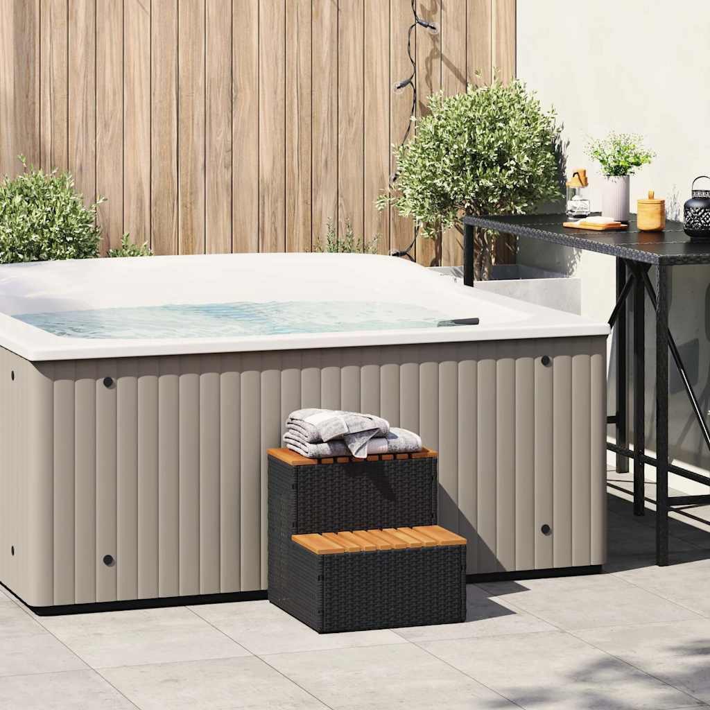 vidaXL Poolleiter, Whirlpooltreppe Schwarz 50x50x50,5 cm günstig online kaufen
