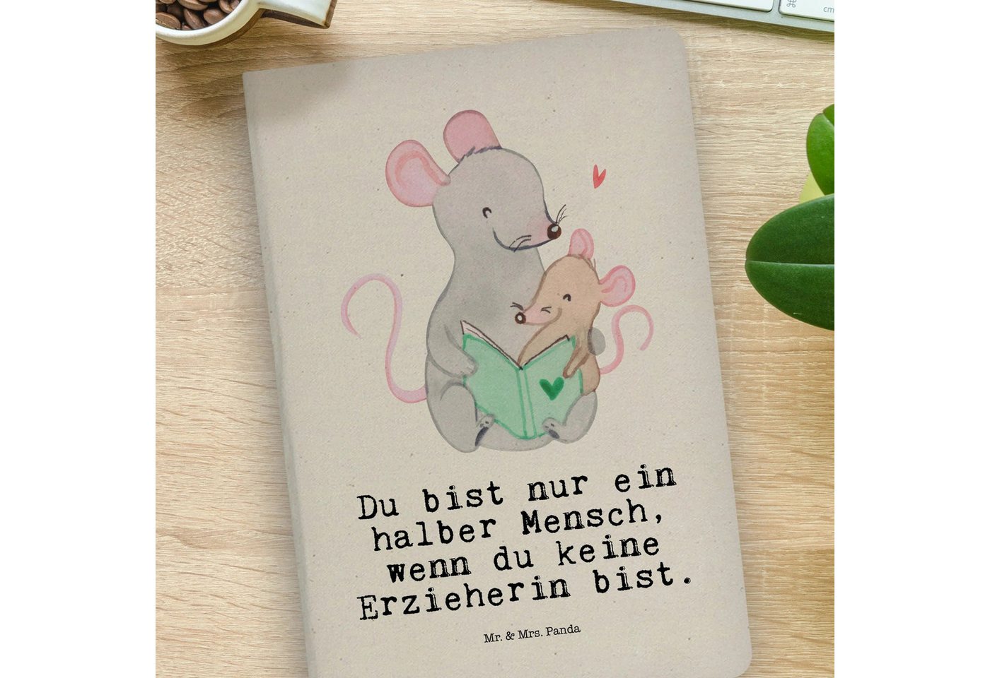 Thumbnail - Mr. & Mrs. Panda Notizbuch Erzieherin Herz - Transparent - Geschenk, Kindergarten, Mitarbeiter, Mr. & Mrs. Panda, Bezaub...