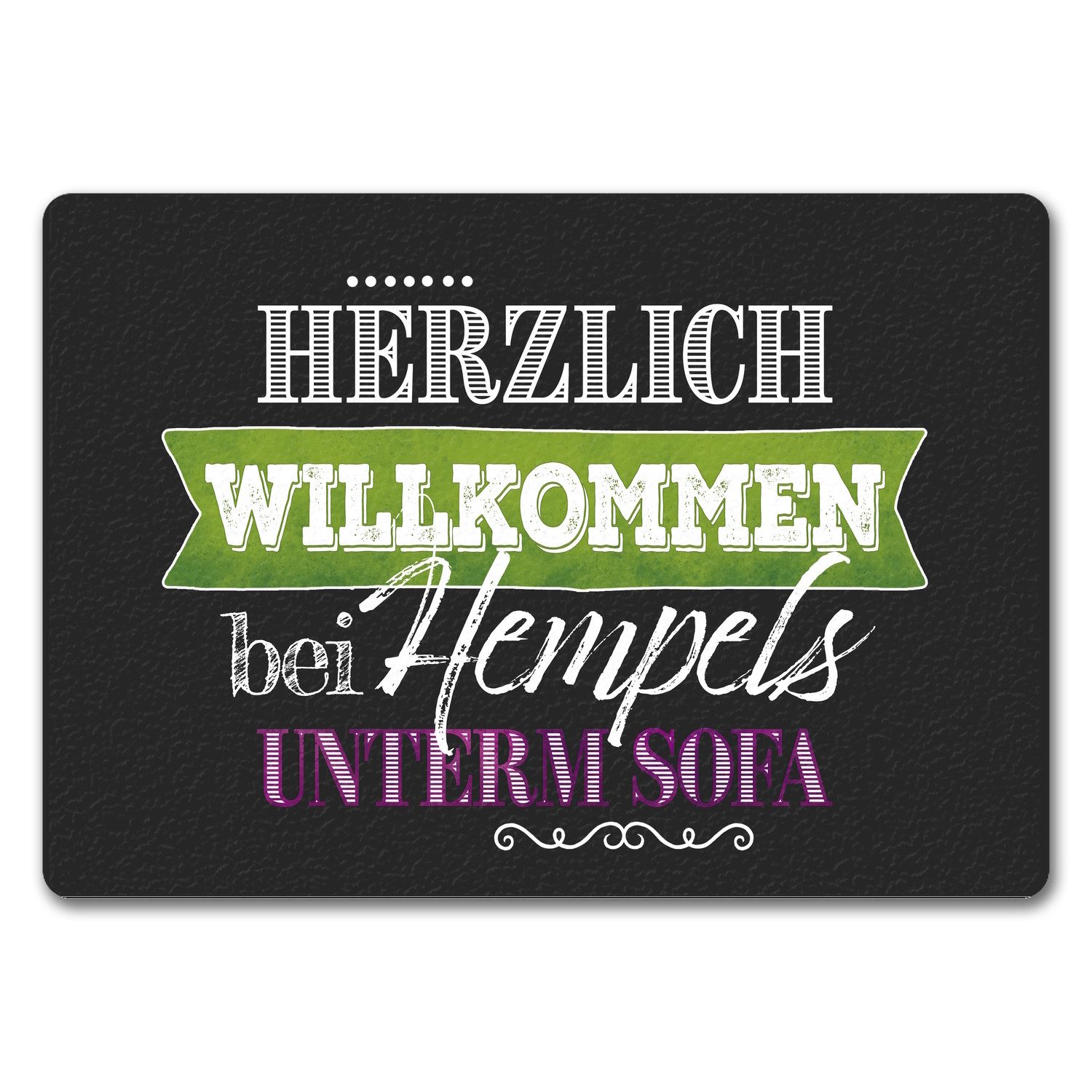 Fußmatte Herzlich Willkommen bei Hempels unterm Sofa Fußmatte randlos mit