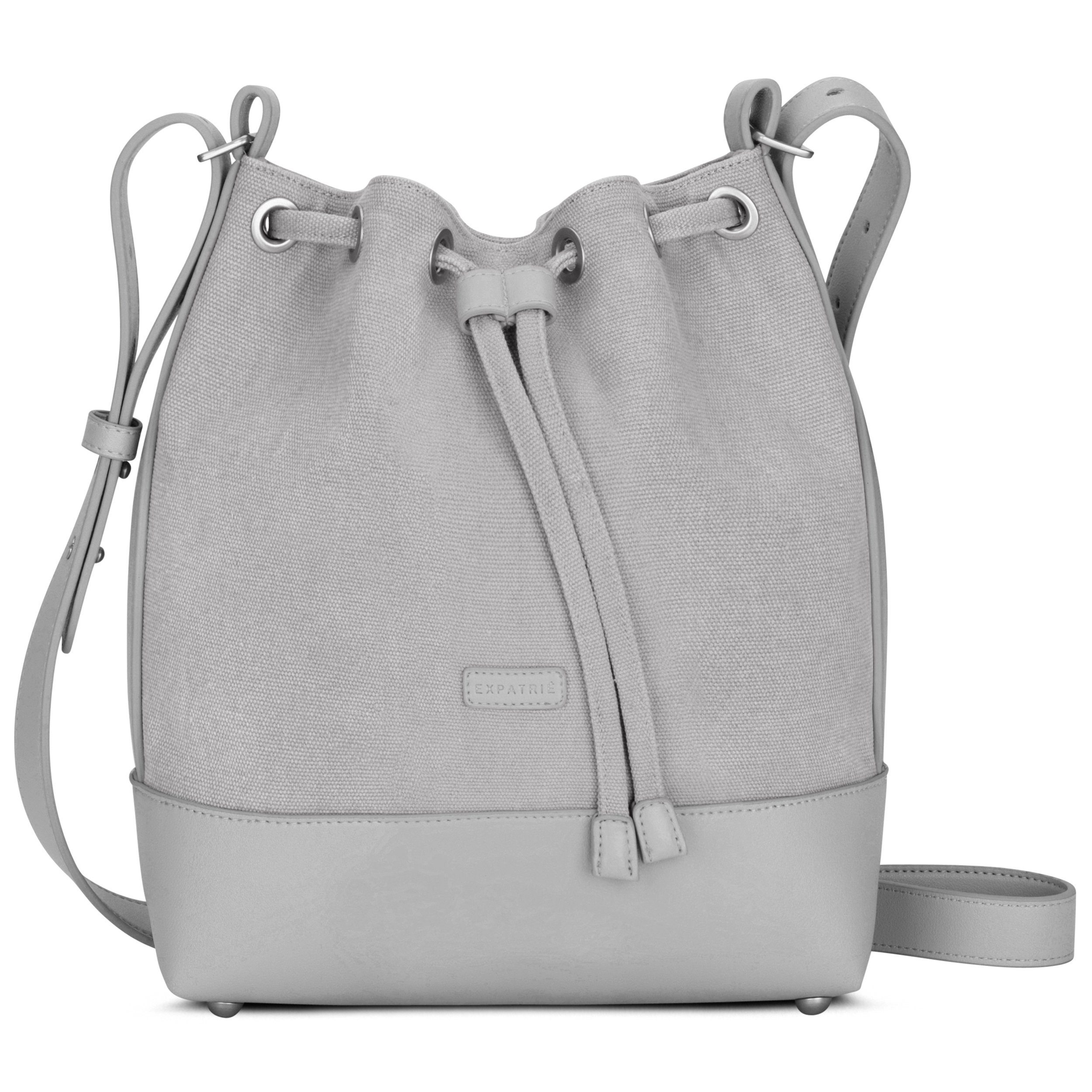Expatrié Handtasche Lily Beuteltasche Damen, Elegante Handtasche (2-tlg), Aus Baumwoll-Canvas und Veganem Kunstleder, Verstellbarer Schultergurt