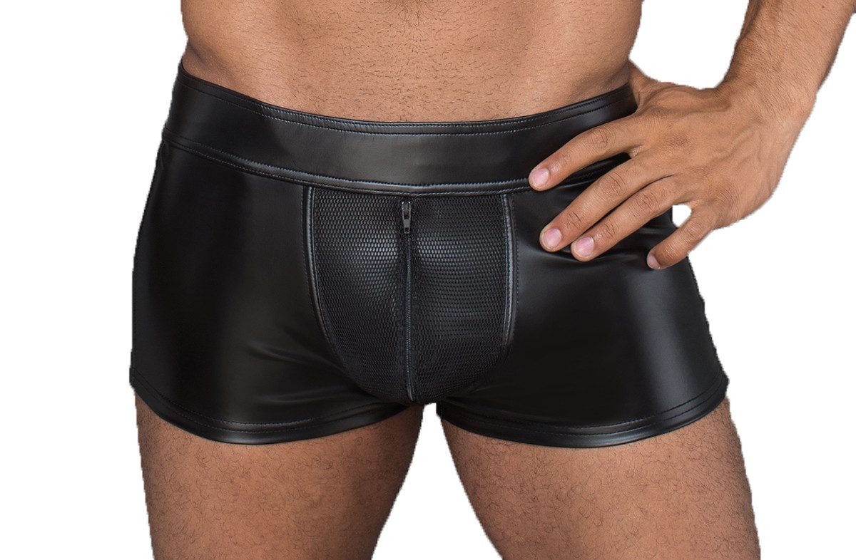 Shorts Herren Shorts aus Wetlook Material schwarz erotischer Männer Slip kurz