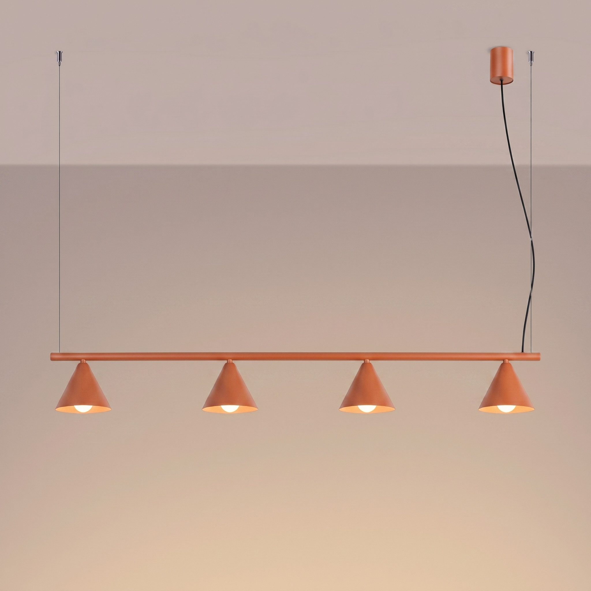 SOLLUX lighting Kronleuchter Kronleuchter NOX 4L rote ocker, Nicht enthalten