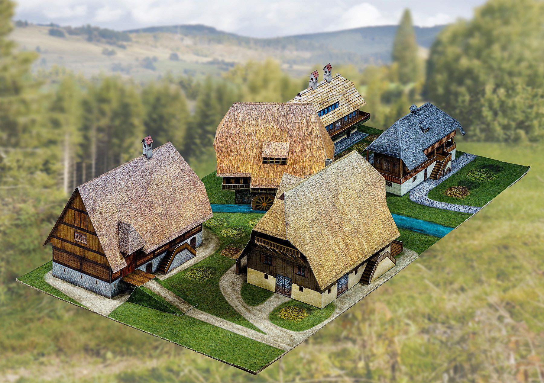 Aue Verlag Modellbausatz Dorf im Schwarzwald