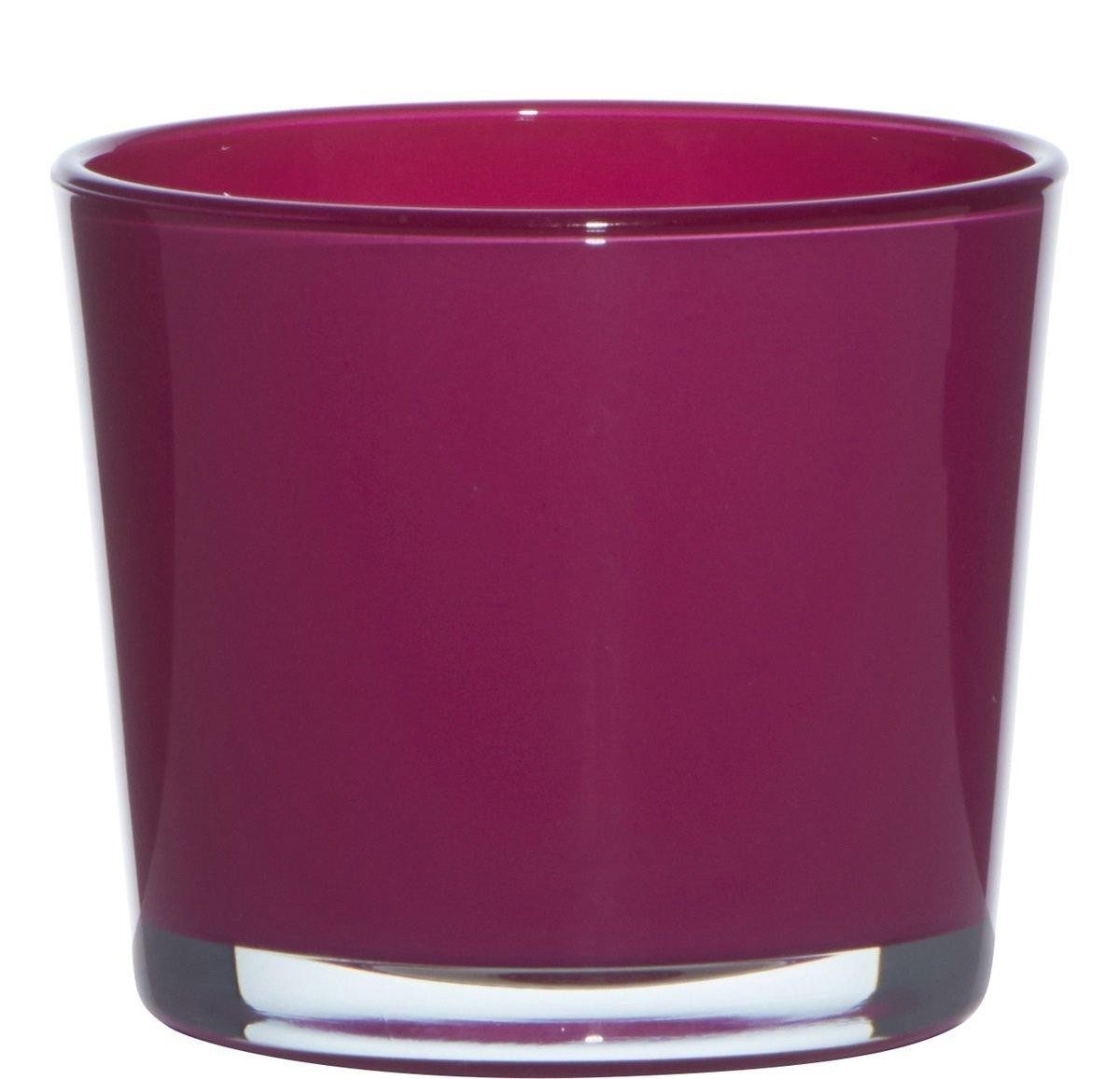 INNA-Glas Kerzenhalter Maxi Teelichtglas Alena, Magenta, 9 cm, Ø 10 cm