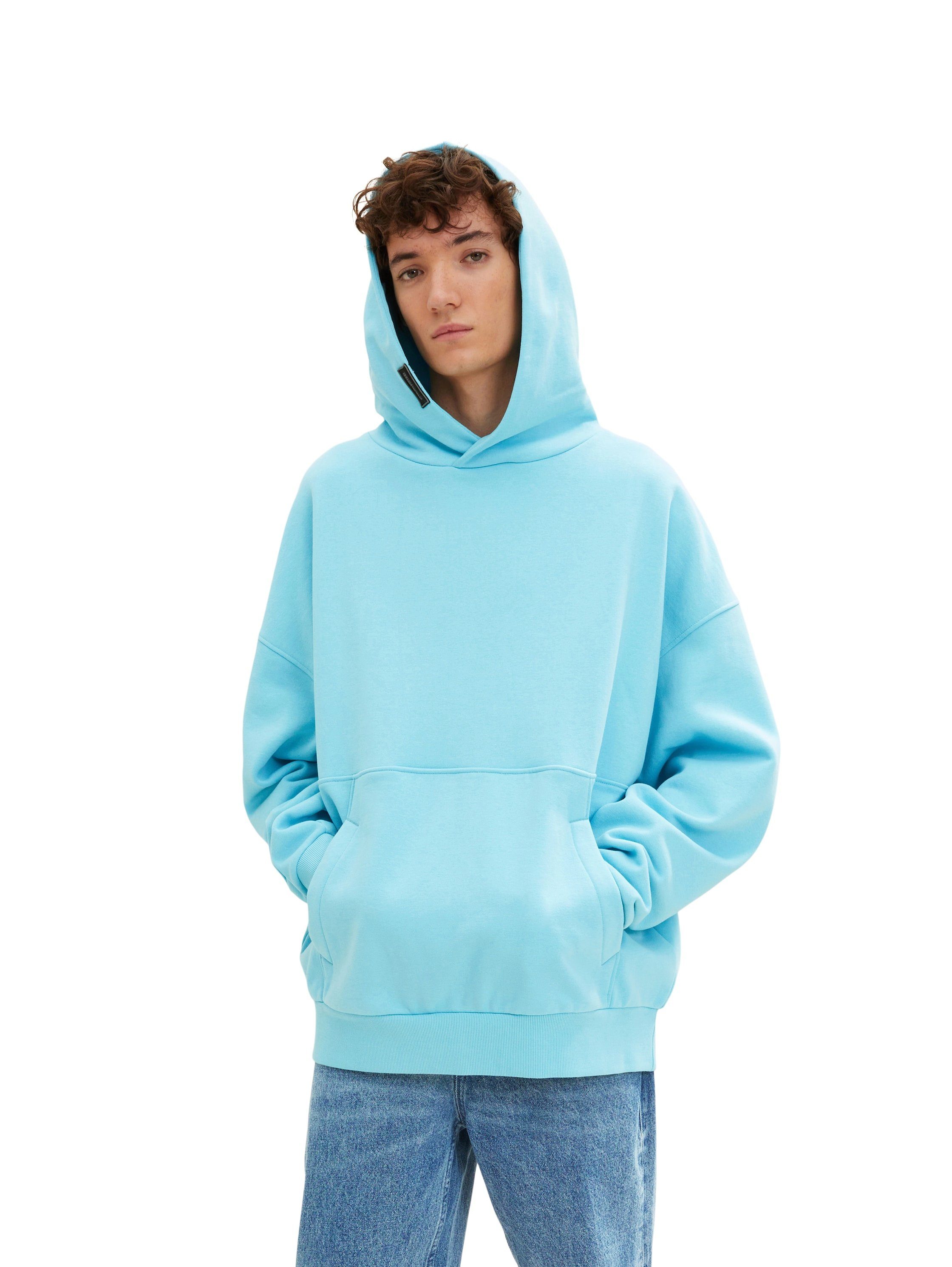 Oversized Hoodie dusty blue Denim Kapuzenpullover light TOM TAILOR