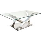 Leonique Couchtisch Micado, Rechteckiger Glastisch, Chromgestell, 120 x 70 x 50 cm