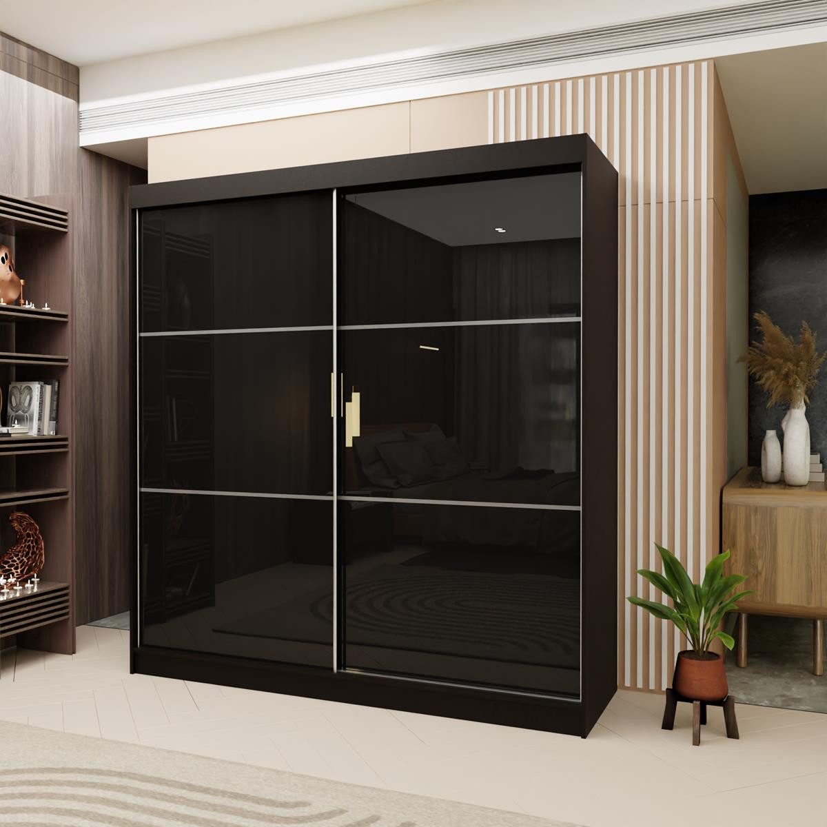 Compleo Schwebetürenschrank CINZIA, Schrank mit Lacobel günstig online kaufen