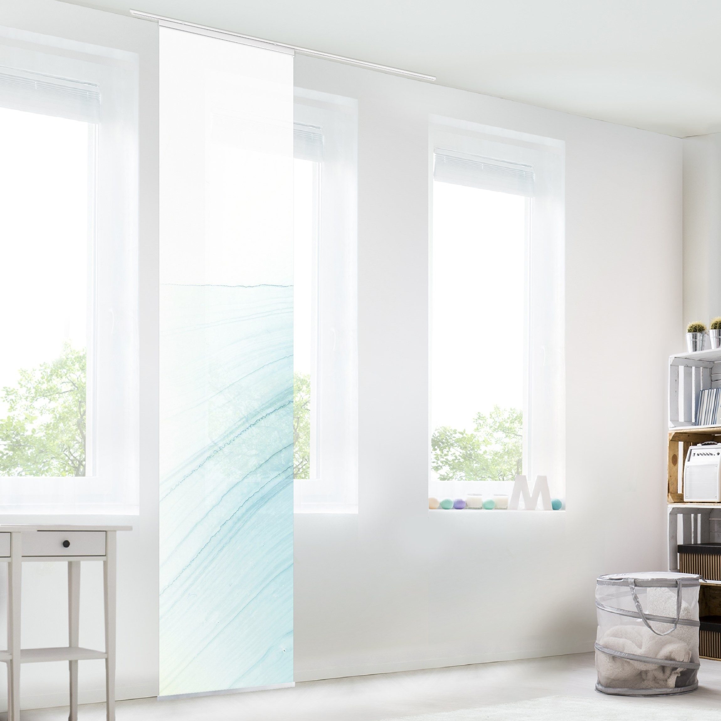 Bilderdepot24 Schiebegardine modern Flächenvorhang blickdicht Melierter Hau günstig online kaufen