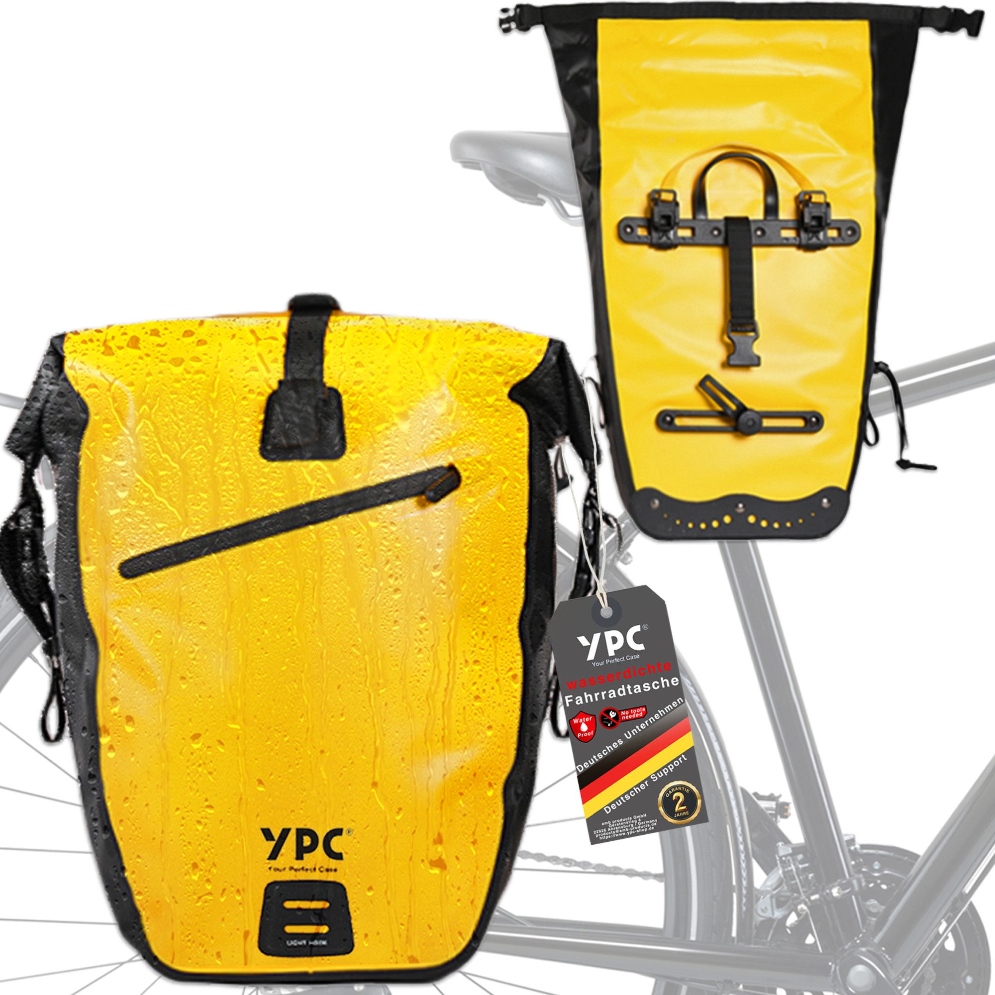 YPC Fahrradtasche Traveller Fahrradtasche Gepäckträger XL, 27 Liter