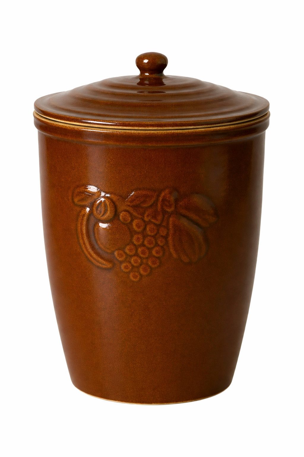 KERAZO Fermentationsglas 10L Rumtopf Einlegetopf Keramiktopf Mehrzwecktopf aus Steinzeug, braun, Keramik