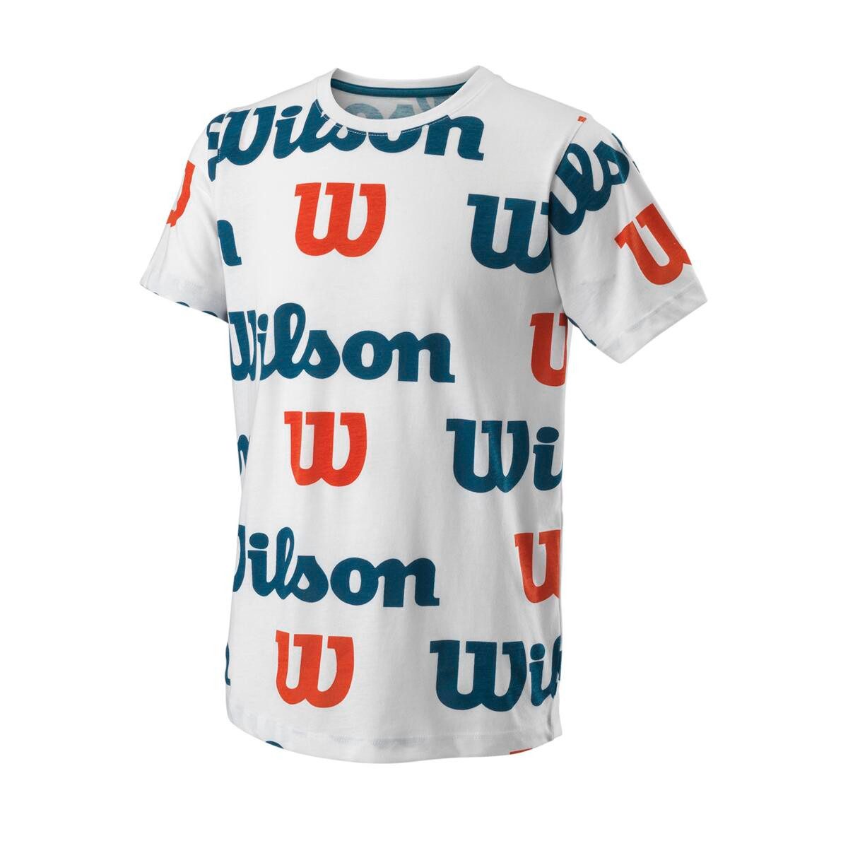 T-Shirt Tennis All Over Logo Tech (Baumwollmix) weiss Jungen