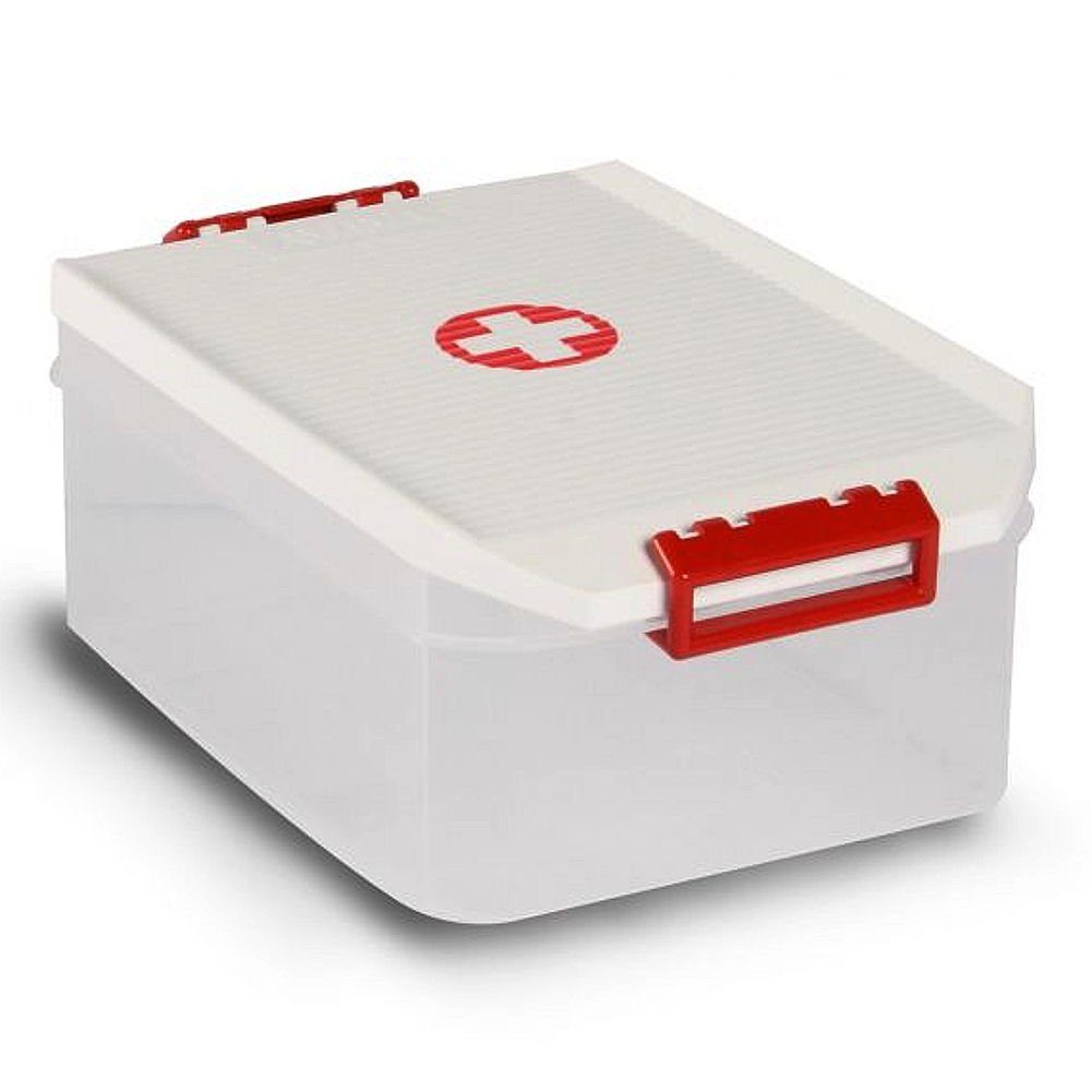 Sanixa Medizinschrank (Medizinbox Klickverschluss transparent Erste Hilfe  Box Aufbewahrungskiste Medikamente Arzneimittelbox Aufbewahrungsbox  Hausapotheke)