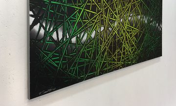 WandbilderXXL Gemälde Green Rumble 140 x 70 cm, Abstraktes Gemälde, handgemaltes Unikat