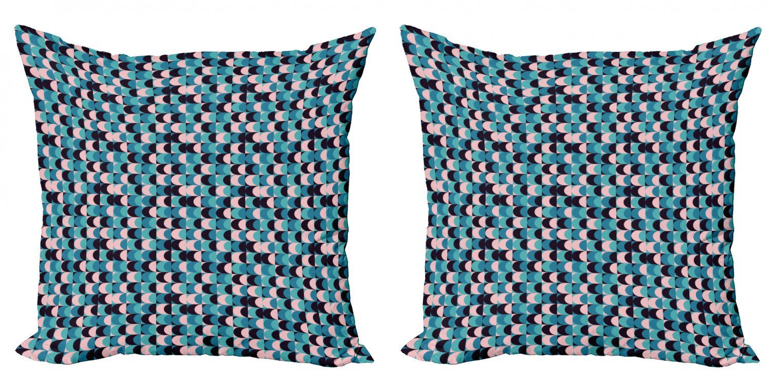 Kissenbezüge Modern Accent Doppelseitiger Digitaldruck, Abakuhaus (2 Stück), Geometrisch Grunge -halbrundungen Motiv