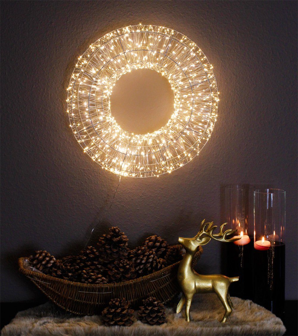 Arnusa LED Dekolicht »Leuchtkranz 800 LED 50cm Lichterkranz  Weihnachtsbeleuchtung«, Kranz für Innen und Außen mit 3 Meter Kabel online  kaufen | OTTO