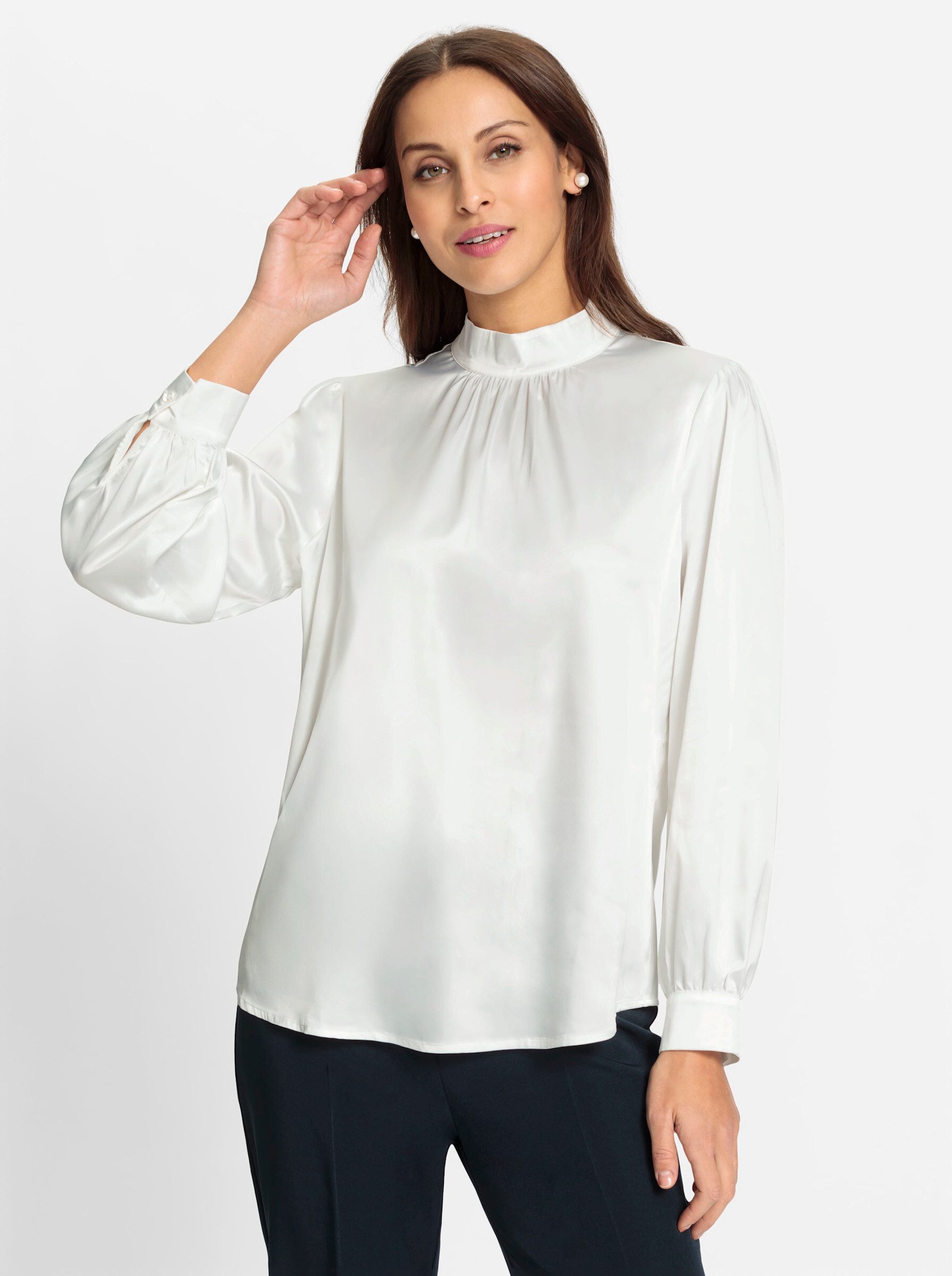 Klassische Bluse Satinbluse