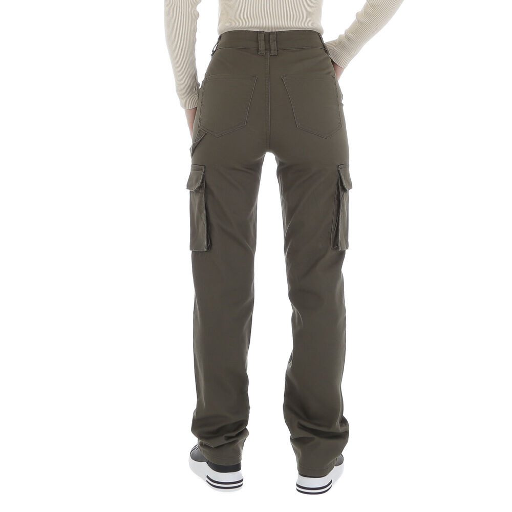 Ital-Design Cargohose Damen Freizeit (86746052) Stretch Stoffhose in Khaki