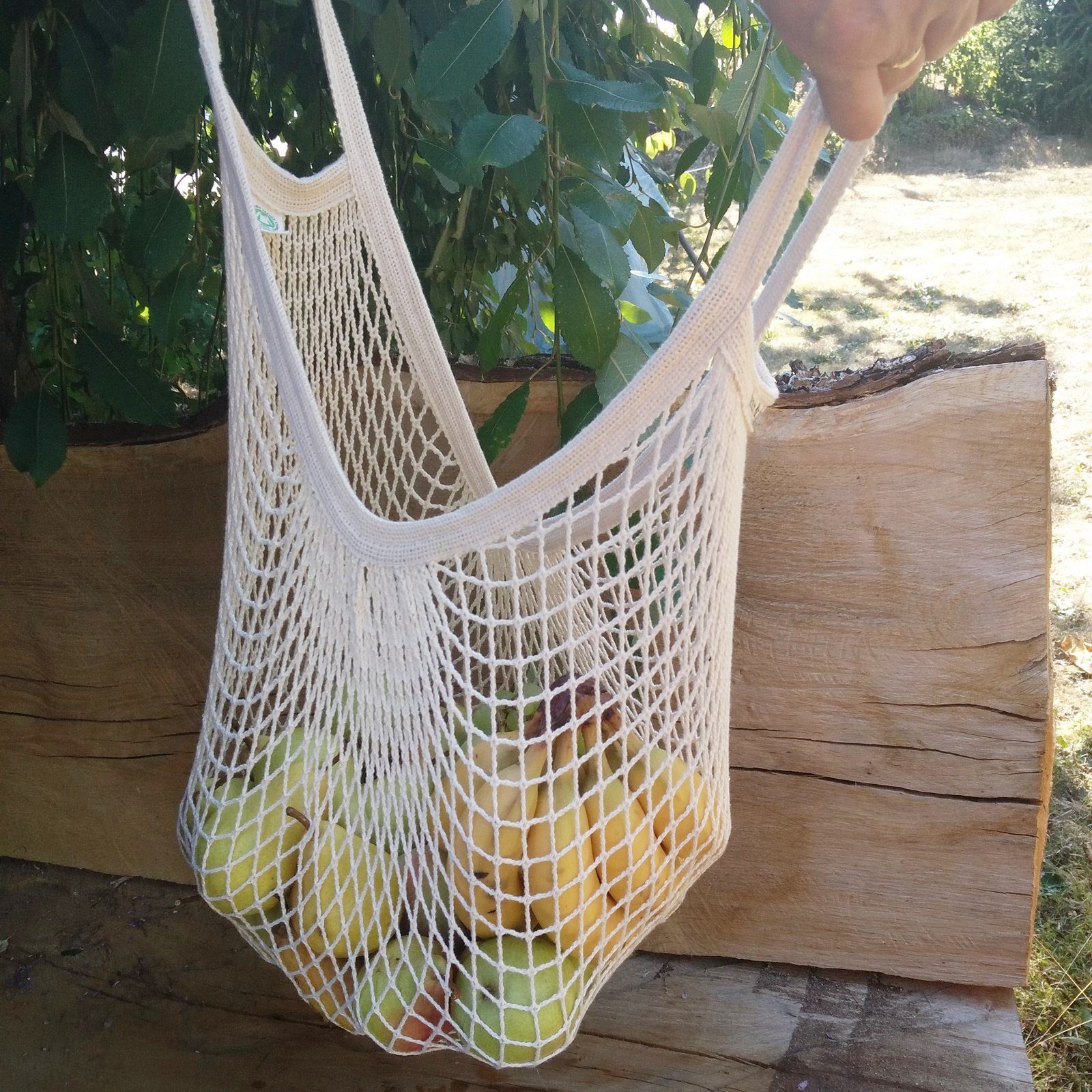 fesch & fair Tragetasche Bio Baumwolle Einkaufsnetz mit kurzem Griff