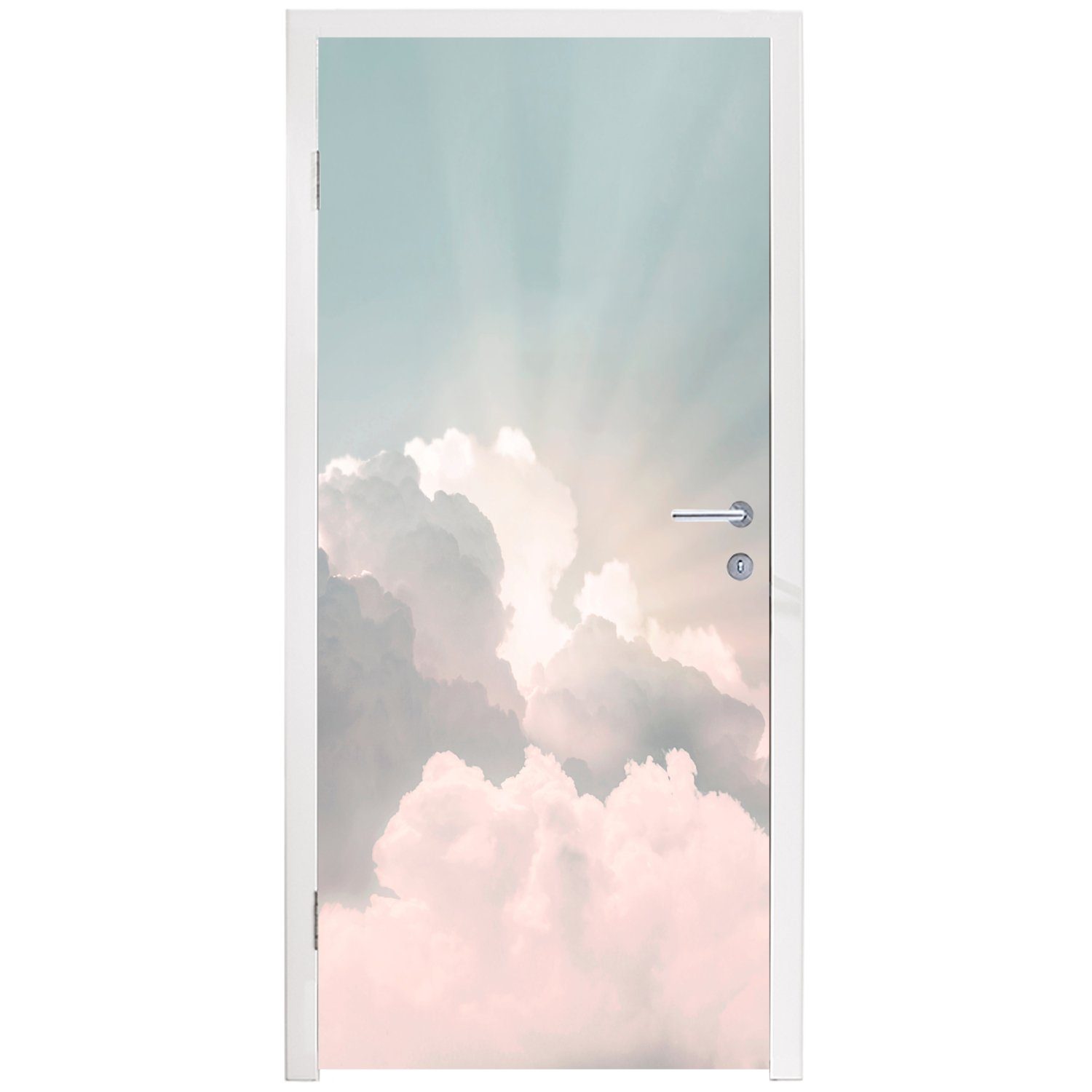 Sonne bedruckt, cm für Türtapete - Türaufkleber, - Himmel Natur, St), Matt, MuchoWow Wolken 75x205 Tür, (1 - Fototapete