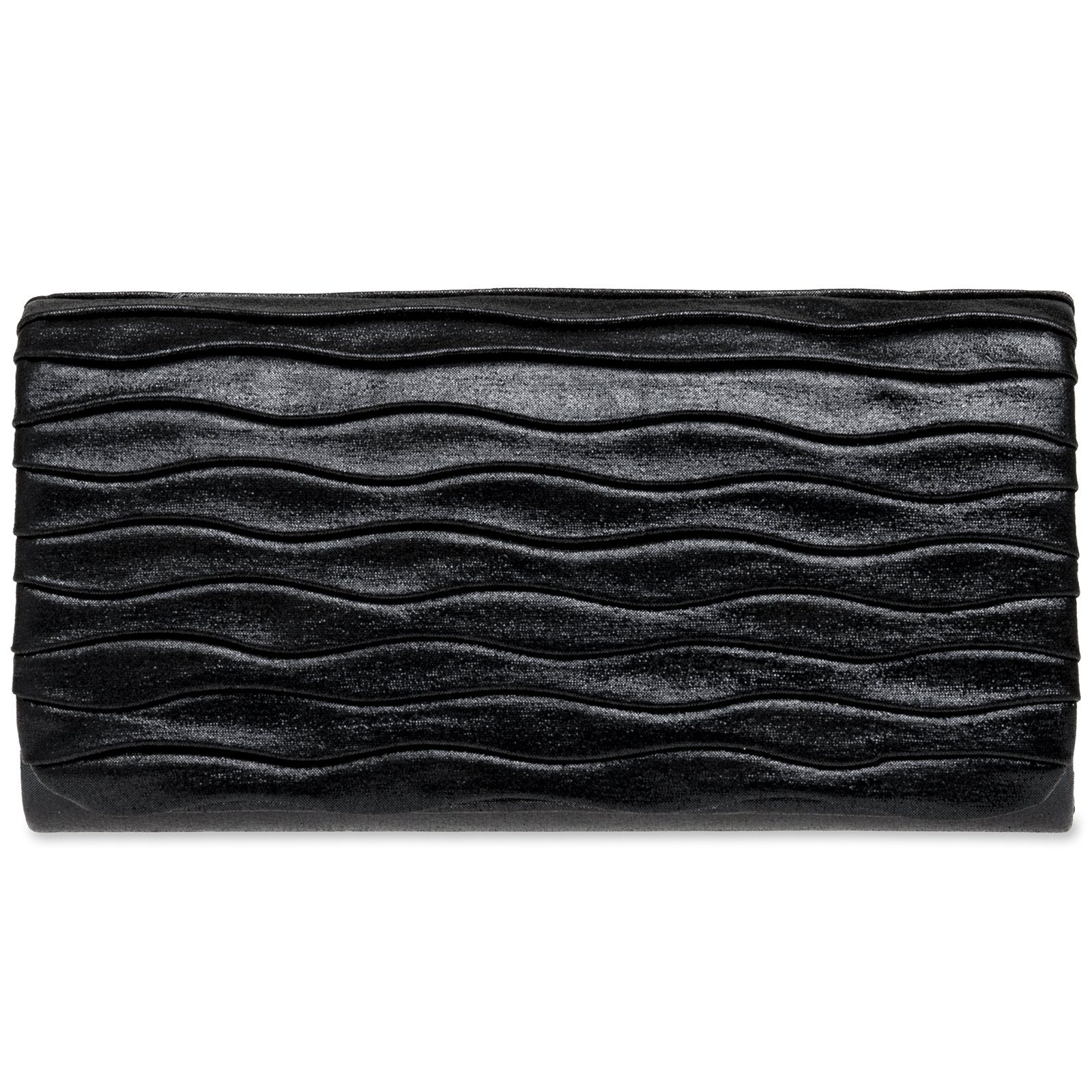 Caspar Clutch Caspar TA397 kleine elegante Damen Glitzer Glanz Abendtasche mit Wellenmuster