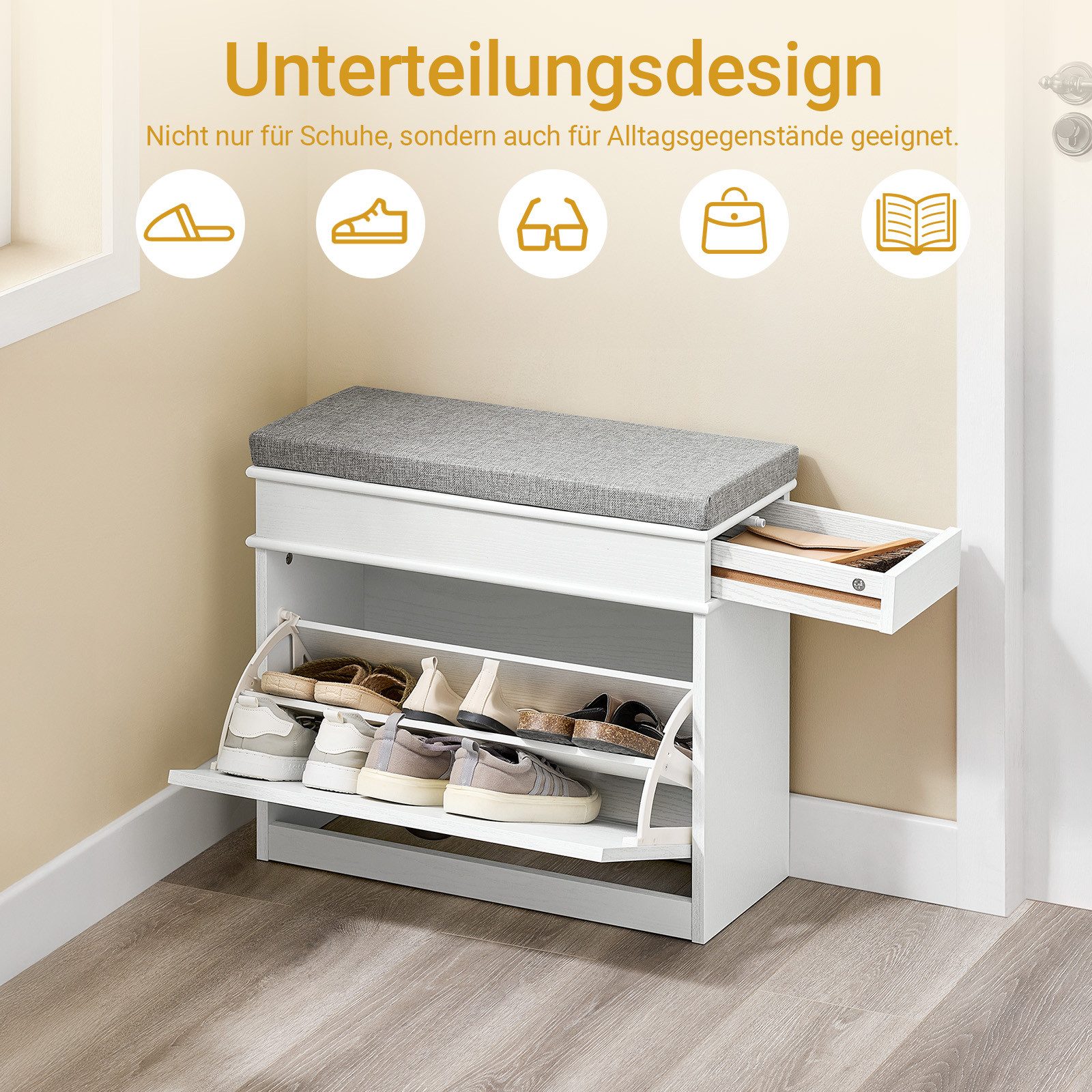 SoBuy Schuhschrank Schuhkipper, Schuhregal, Schuhbank, mit Klappen mit 1/2/ günstig online kaufen