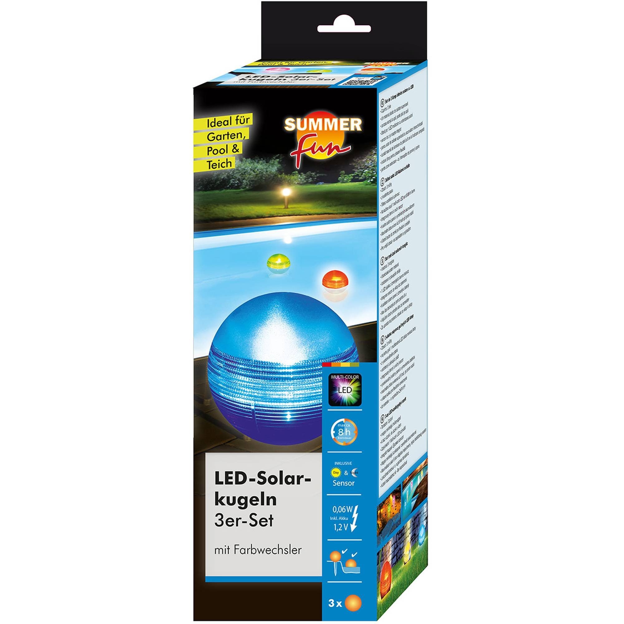 SUMMER FUN Pool-Lampe Solarkugellicht 3er Set