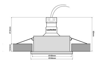 SSC-LUXon Außen-Deckenleuchte RW-1 LED-Einbaustrahler weiss-matt, Bad Dusche Aussenbereich, IP65