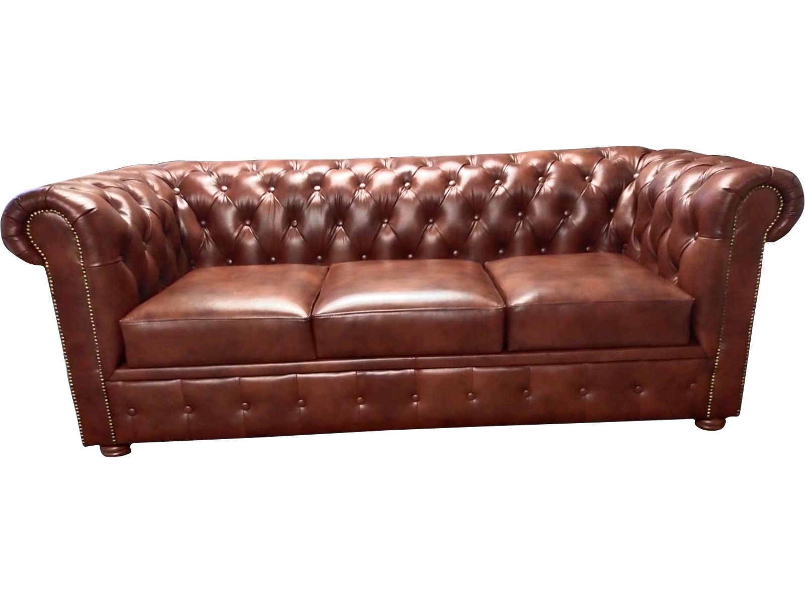 JVmoebel Chesterfield-Sofa Großes 3-Sitzer-Sofa im Chesterfield-Stil braun | Chesterfield-Sofas