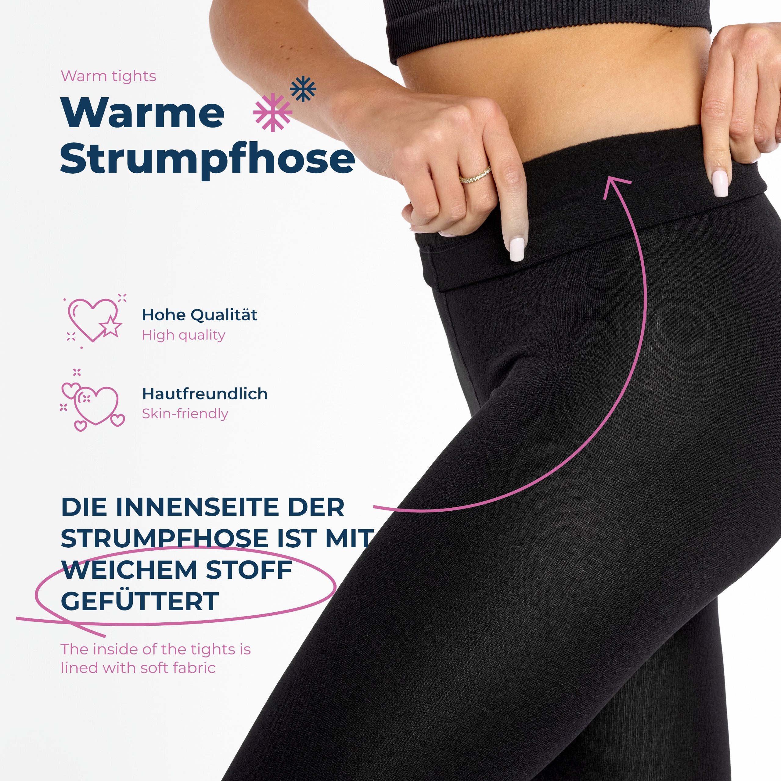 Merry Style Strumpfhose Thermo Strumpfhose Damen Winter Wärme Tights Gefütterte MS-ATX-442 (1 St)