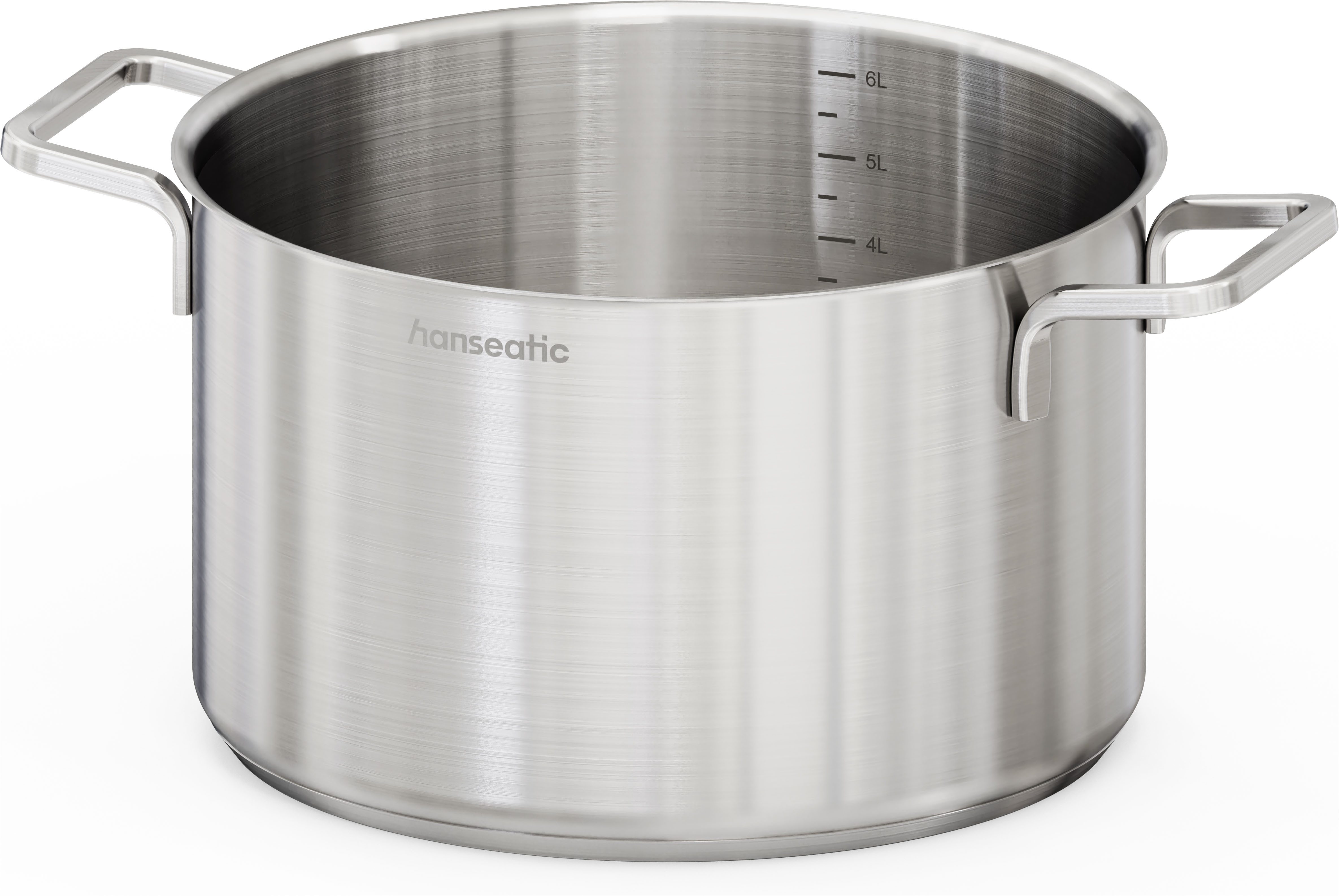 Hanseatic Kochtopf DAILY, Edelstahl 18/10 (1-tlg), handfreundliche Griffe, Literskala, Glasdeckel, Induktion