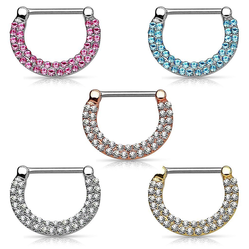 Clear 1,6mm, Clicker Intim Taffstyle Roségold Intimpiercing Brustpiercing Ring mit Intimpiercing mit Ring Kristallen Kristallen Intimpiercing Intim /