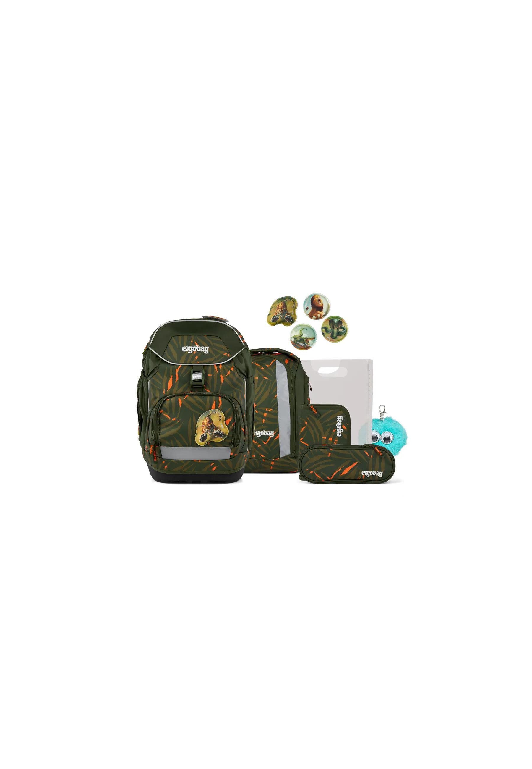ergobag Schulranzen pack Set Bundle (7-tlg., 7-teiliges Set), größenverstellbares Rückensystem