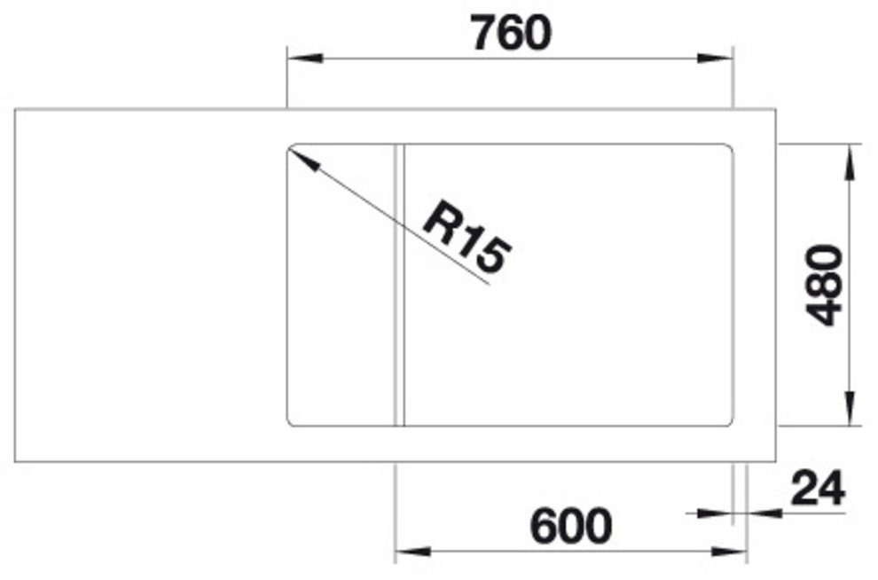 Compact, wechselseitigen zum cm, eckig, Edelstahlspüle geeignet (1 XL 50/78 St), LEMIS Einbau 6 Blanco S-IF
