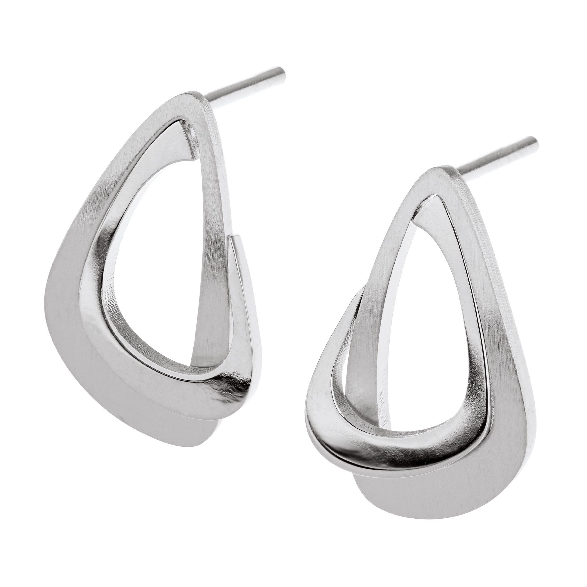 Ernstes Design Paar Ohrstecker Ohrringe Edelstahl matt / poliert