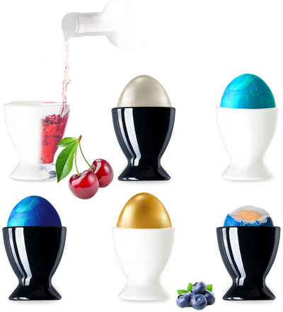 PLATINUX Eierbecher »Schwarze & Weiße Eierbecher«, (6 Stück), Set 6-Teilig Eierständer Eierhalter Frühstück Brunch Egg-Cup Likörgläser
