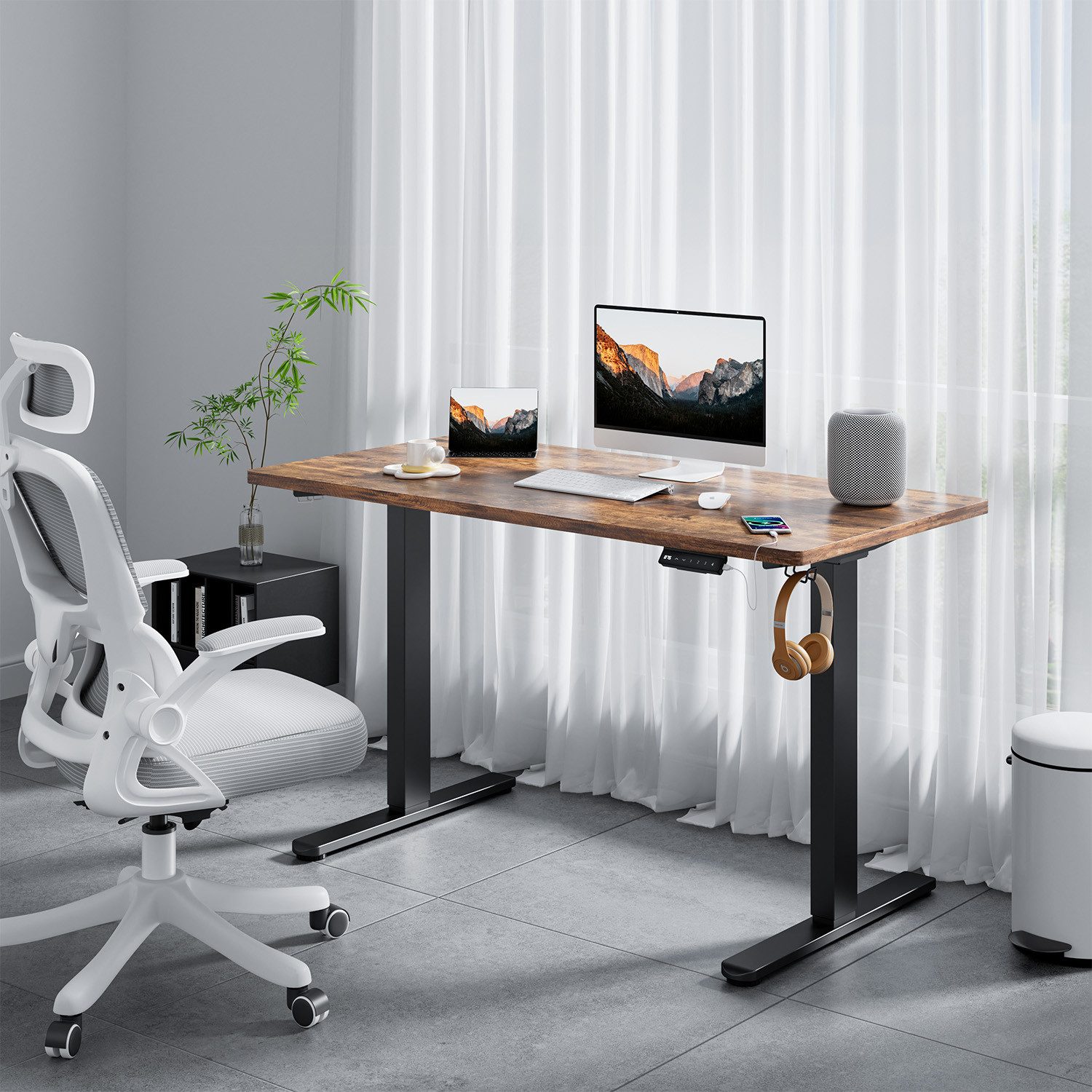 HOMALL Schreibtisch Höhenverstellbarer Elektrisch mit 25mm starker einteili günstig online kaufen