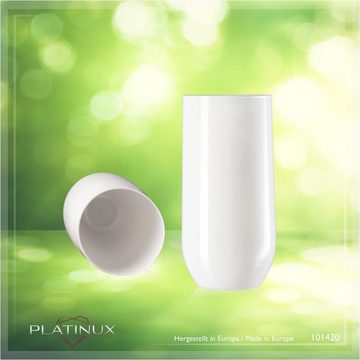 PLATINUX Glas Weiße Trinkgläser, Glas, 360ml (max. 440ml) Wassergläser Saftgläser Longdrinkgläser