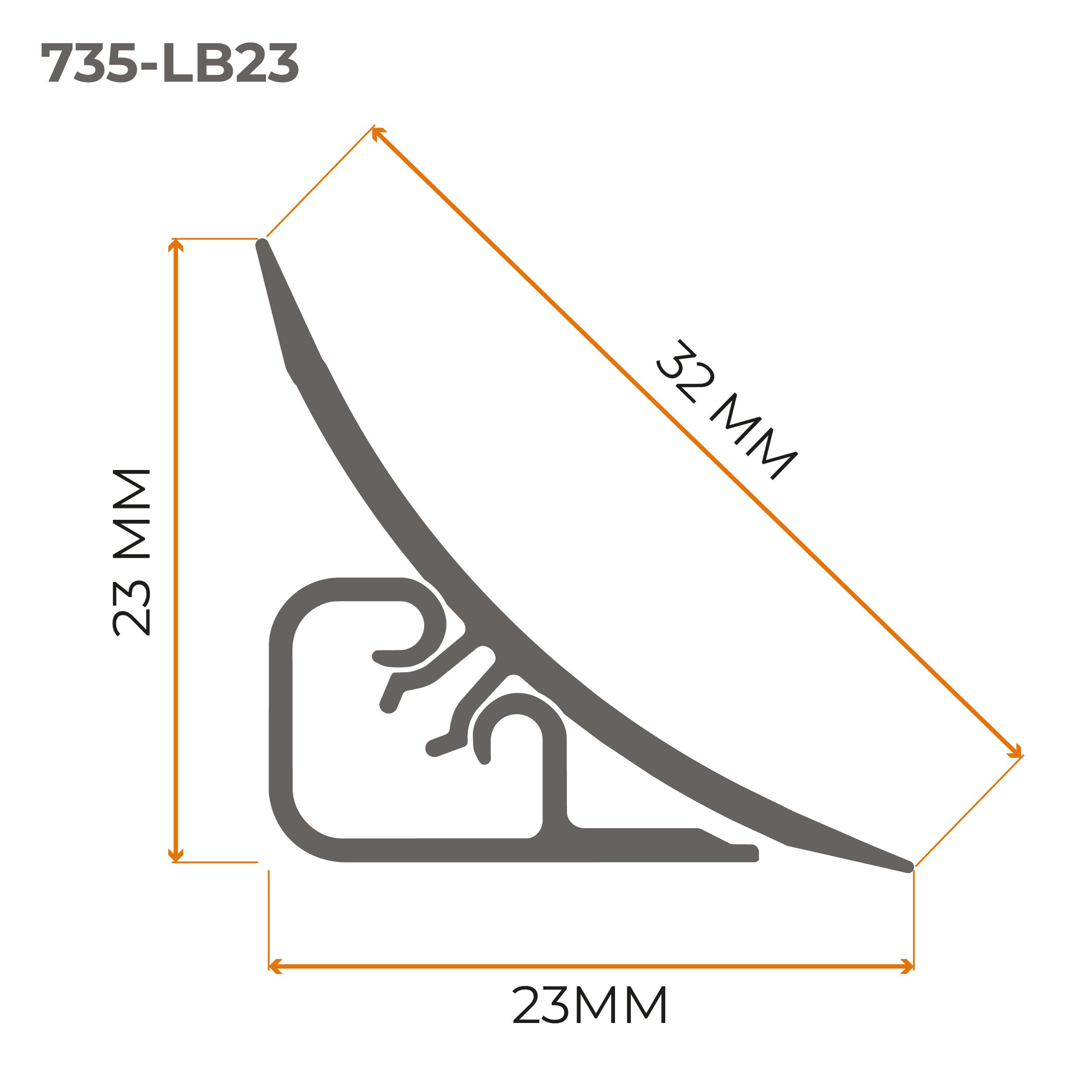 Quest Abschlussleiste für Arbeitsplatten 23 x 23 mm, 300 cm, zweiteilig, Schrauben/Nägel, Montagekleber oder doppelseitiges Klebeband, PVC 23 x 23 mm, 1-St., zw – Bild 5 von 5