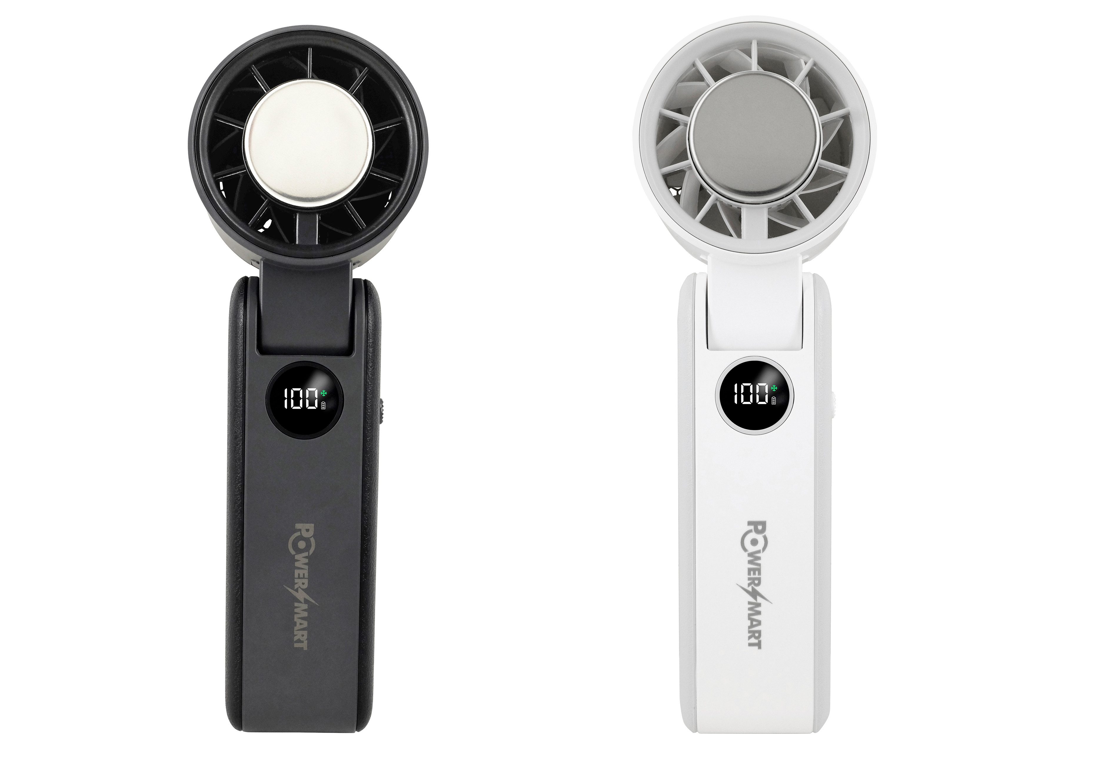 PowerSmart Handventilator Doppelt, USB-C wiederaufladbar, 3000mAh AKKU, Hand/Tisch/Nackenventilator