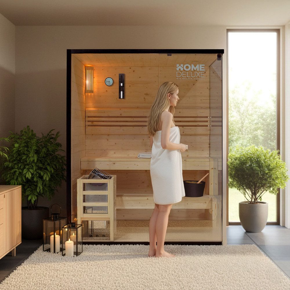 HOME DELUXE Sauna SHADOW - L, BxTxH: 150.00 x 120,00 x 190,00 cm, 44 mm, (i günstig online kaufen