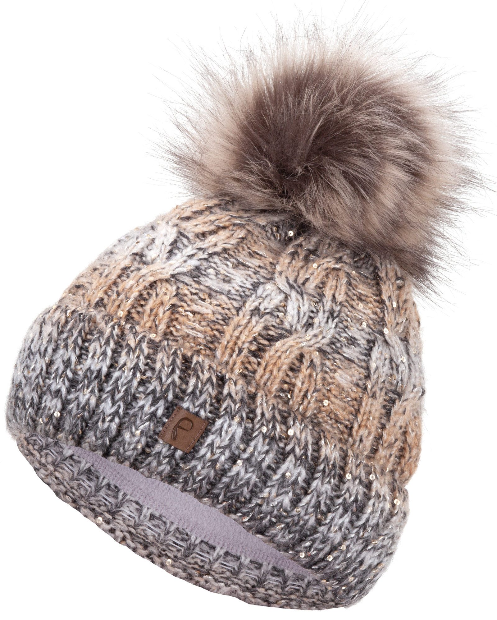 Faera Bommelmütze Wintermütze Damen Herren Mütze Beanie Haube gefüttert Bommelmütze